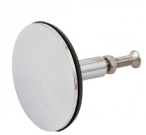 Aretro Pop-Up-Badewannenstöpsel aus poliertem Chrom, 46 mm Durchmesser, 38 mm Loch, Gummi-Flachdichtung