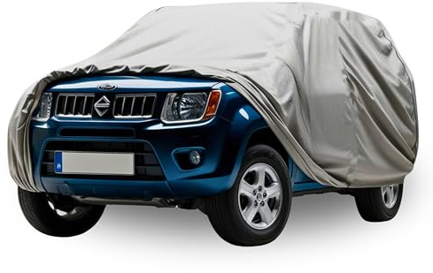 HBCOLLECTION bâche Voiture extérieur Respirante et imperméable Housse de Protection Anti UV, Anti Rayure, Contre la Pluie, Le Soleil, la poussière avec Zip