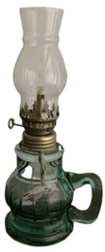 BFNDSSEOU lámpara de Aceite de petróleo Vintage Oil Lamps Indoor Use Kerosene Lamp with Hurricane Lamp Glass Oil Lamp Lantern Emergency Lighting Kerosene Lights(Green)