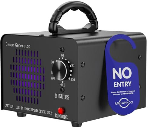 Amgwhhoo Máquina generadora de ozono de 60,000 mg/h, eliminador de olores de ozono de alta capacidad, purificador de aire para el hogar, coche, mascotas y sótano, adecuado para espacios de hasta 7,000