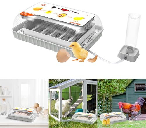 LZQ Eier Inkubator 20 Stück Brutmaschine Brutautomat Vollautomatisch Hühnerbrutkasten Eierbrutkasten Brutapparat Inkubator für Eier und Küken