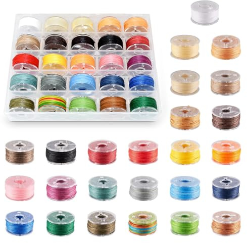 Laroal 25 Colori Filo Cerato 10m Filo per Braccialetti Corda Perline Scooby Doo Corda per Gioielli Fai da Te Braccialetti Collana Perline