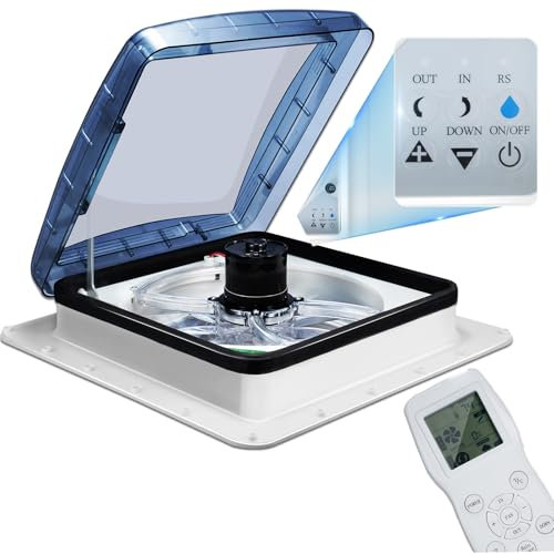 40CM Roof Vent Fan Camper Van Motorhome Caravan Skylight 10Speed Rain Sensor