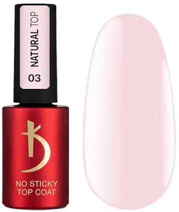 K Professional No Wipe Top Coat Gel - Natural Top Coat Milky Pink Gel Polish UV LED Soak Off - Nagellack Überlack Langanhaltender Nägel Gellack 7 ml