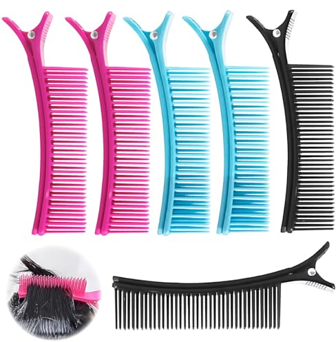 6 Stück Friseur Klammern, Abteilklammern Friseur, Spangen Haare, Keine Spuren, Beschädigt das Haar Nicht So Leicht, Geeignet für Den Friseursalon und Den Heimgebrauch (3 Farben)