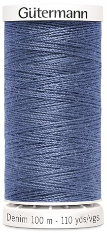 Nähmit - Gütermann DENIM 100-Meter Jeansgarn hochwertig und reißfestes Nähmaschinengarn + GRATIS FARBKARTE (A30-6075)