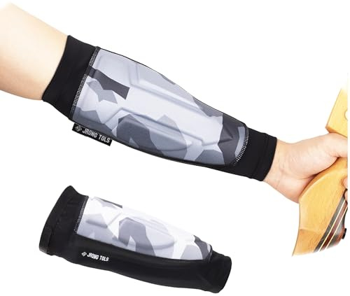 Archery Arm Guard Padded Forearm Sleeve with Adjustable Fastener, Stretchy Breathable Arm Protective Gear for Archer (Camoflage)