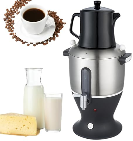 Teiera Elettrica Da 1500 W, Pentola a Doppio Strato Da 5,5 L, Samovar Con Funzione Di Mantenimento In Caldo, Acciaio Inossidabile 304, Riscaldamento Del Telaio, Per Caffè, Tè Profumato, Tè Turco Nero