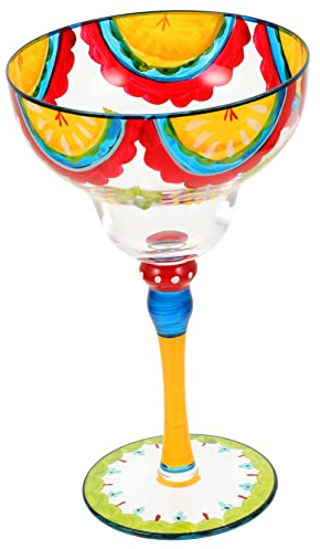 Ipetboom Hand Painted Glass Margarita Glass Decorative Painted Glassware Cocktail Party Decoration Kitchen Table