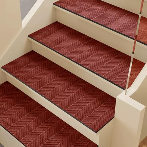 Tappetini antiscivolo per scale in legno, per esterni, con retro in gomma, confezione da 3 (30 x 120 cm), perfetti per sicurezza e stile sui gradini