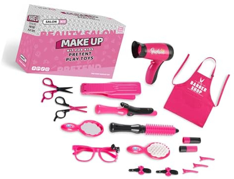 Pocoiau Ensemble De Jouets Coiffeur pour Salon Coiffure avec Accessoires Jeu Rôle Jeu D'activité Salon Beauté Tout-Petits Jouet Simulation