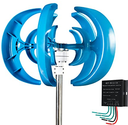 YIGECHENXIN Generatore Eolico Verticale Silenzioso da 12000W, Turbine eoliche a 5 Pale con levitazione Magnetica da 12V, 24V, 48V, 220V con Controller, per Uso Domestico o Campeggio,220v