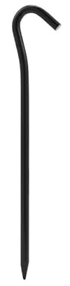 Pack de 6 Piquetas Tienda de Campaña 18cm, Estacas de Aluminio en Forma de 7 con Gancho, Anclajes de Suelo Ligeros para Tienda, Jardín, Toldos, Senderismo, Multicolor(Black)