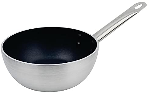 Vogue Non-Stick Flared Saute Pan 20 cm/800 ml, Aluminium, Induction Compatible Frying Pan, Suitable for All Heat Sources, Oven Safe, Even Heat Distribution, CB903
