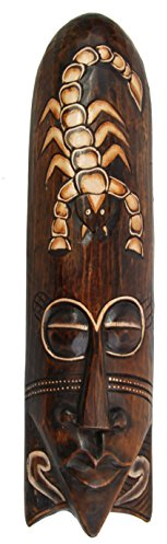 Interlifestyle Maske aus Holz mit Krebs Motiv in 50cm Länge tolle Wandmaske im Afrika Look