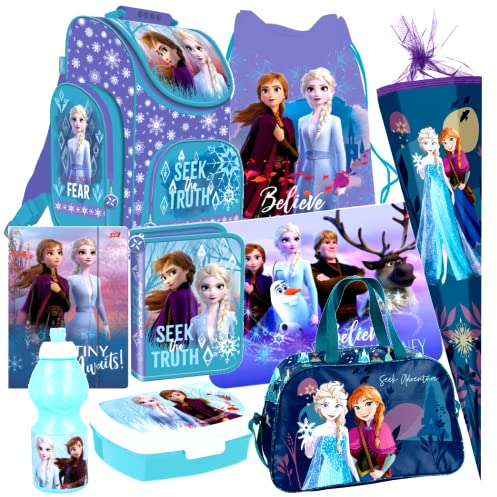 Frozen II 2 EISKÖNIGIN ELSA Anna Olaf 9 Teile Set Schulranzen RANZEN Federmappe Tornister Schultüte 85 cm mit Sticker-von-Kids4shop