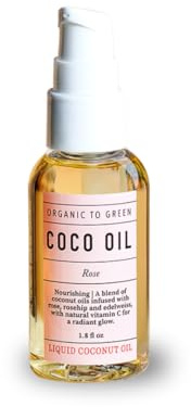 Organic to Green ROSE COCO OIL & VITAMIN C–Face Serum Oil & Skincare Moisturizer with Vitamin E, Rosehip & Edelweiss – Fast-Absorbing, Restore Natural Glow, Non-Greasy, Clean Beauty, Vegan, 1.8 oz