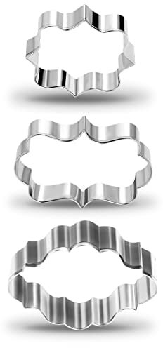 Windspeed Stainless Steel Plaque Frame Pastry Biscuit Cookie Cutter Cake Fondant Pancake Cutters Mold Pack of 3