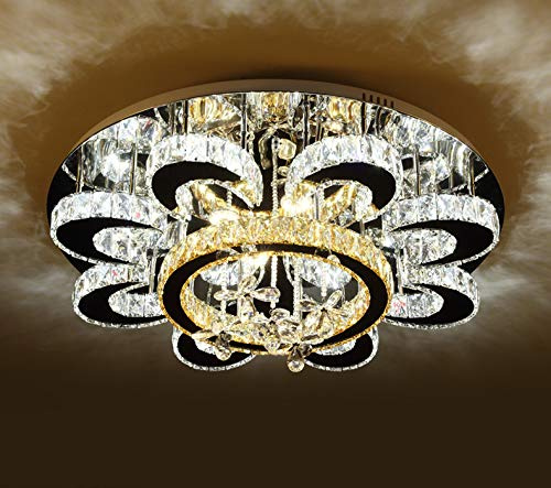Eurohandisplay Deckenlampe LED Deckenleuchte 6021 Kristall 80cm 96W mit Fernbedienung Lichtfarbe stufenweise eistellbar A+