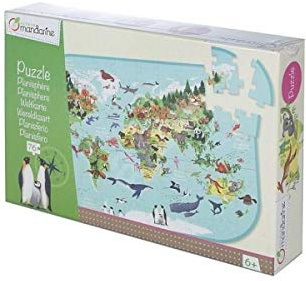 Puzzle, Weltkarte 27x5,5x18,5cm (Kinderpuzzle)