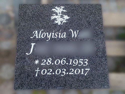 designgrab Grabplatte aus Granit Nero Impala/Astor, inkl. Beschriftung von Vor- und Nachname sowie Geburts- und Sterbedatum