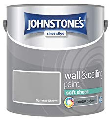 Johnstone's - Wall & Ceiling Paint - Summer Storm - Soft Sheen Finish - Emulsion Paint - Fantastic Coverage - Easy to Apply - Dry in 1-2 Hours - 12m2 Coverage per Litre - 2.5L