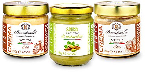 Brontedolci Lot de 3 boîtes de 190 g de crème à tartiner 40 % de noix