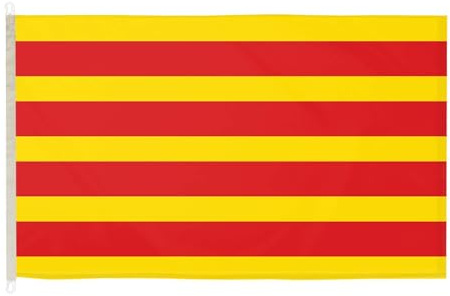 Duraflag Catalonia - Banderas catalanas (1,5 m x 0,9 m, con clips/ganchos, calidad premium, 5 x 3