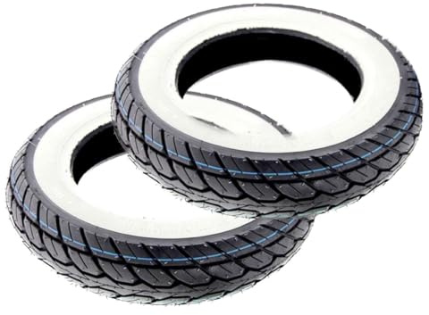 Streetparts24 Weisswand Reifen Set 90/90-10 4PR 50J TL passend für Sfera 50 80 NSL, Zip 25 SSL Roller Scooter