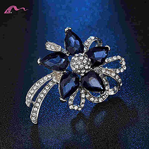 HCMA Spille di Strass in Vendita Spille da Donna con Diamanti a Fiore Blu