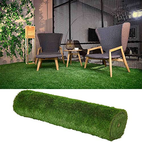 TTOOD 10 Mm Rotolo Prato Artificiale, Erba Finta, Aspetto Realistico, con Fori Drenanti, Prato Verde, Tappeto Manto Giardino, Terrazzo Tappeto, Animali Domestici Addestramento Tappeto