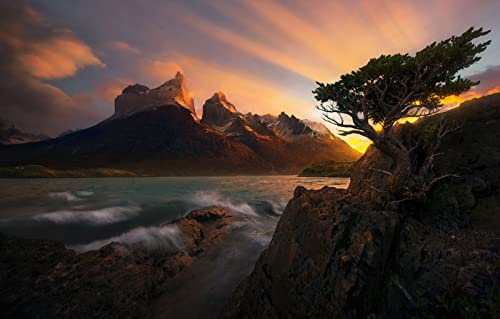 LHJOYSP 3D Puzzle Allianz Arena 1000 Teile,natürliche Schönheit,Meer,Sonnenuntergang,Fjord,Patagonien,75x50cm