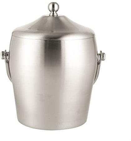 caihuashopping Eiseimer Edelstahl Double Layer Eiskübel Meifend Tragbarer Isoliereimer mit Abdeckung for Heimstange, kühlendes Bier und Wein Eiskübel Sektkühler (Size : Small)