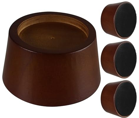 Möbelerhöhungen aus Holz – Set mit 4 5.1 cm Betterhöhungen, robuste runde Erhöhungen aus Massivholz, Sofa-Erhöhung mit rutschfestem Pad, schafft Stauraum und einfache Reinigung für den Kehrer