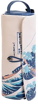 Grupo Erik Stiftrolle Hokusai Die große Welle vor Kanagawa - Federmappe 21 x 7,5 x 7,5 cm - Mäppchen Groß - Federmäppchen Mädchen und Jungen