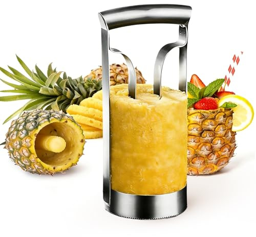 MOUMOUTEN Pineapple Peeler, Stainless Steel Pineapple Corer Peeler Pineapple Cutter Fruit Tool Easy Kitchen Tool Metal Gadget Fruit