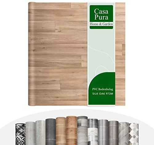 casa pura Vinylboden Meterware Atlantic - Holzoptik Fliesenoptik Steinoptik - PVC Bodenbelag - Vinyl Designbelag für Küche, Bad & Wohnbereich (Silk Oak 973M, 200x300 cm)