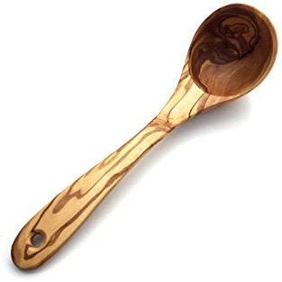 Kelle 25 cm, Suppenkelle, Schöpflöffel, Saunakelle, Saunalöffel, Aufgusskelle, handgemacht aus Olivenholz