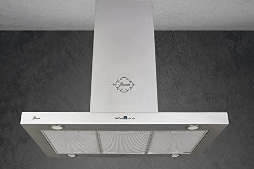 GURARI 431 90 IS Pr campana isla 90 cm, 1000 m³/h, acero inoxidable, mando a distancia, 4 LED 1,5 W