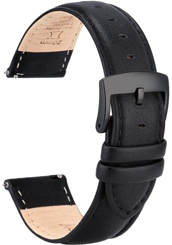OTTOODY Leder Uhrenarmbänder 22mm 21mm 20mm 18mm 16mm Armband, Schnellverschluß Eleganten Leder Uhrenarmband für Damen Herren, Hochwertige Ersatz Leder Armband für Uhr & Smartwatch
