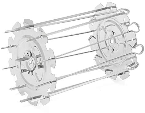 Aboiledy Barbecue Grill Kebab Gabbia, Kebab Grill, Girarrosto in Acciaio, Spiedo per Barbecue Arrosticini, Griglia Arrosticini, Gabbia per Barbecue in Acciaio e Metallo