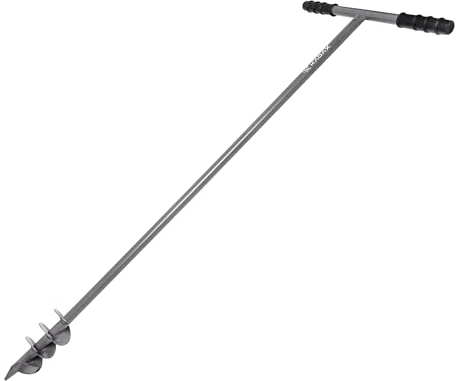 KADAX Trapano per piantare alberi, trapano manuale a forma di T, per giardinaggio, trapano da giardino per pali di recinzione, trapano con manico (Ø 80 mm)