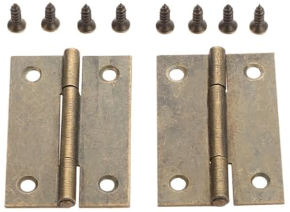 2 Stück 50 x 33 mm antikes Messing-Möbelscharnier for Schrank, Schublade, Tür, Scharnier, Vintage-Dekorationsscharniere for Schmuck, Holzkiste