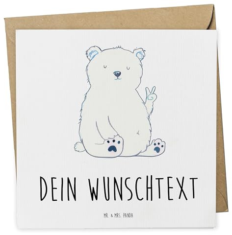 Mr. & Mrs. Panda Postkarte personalisiert Eisbär Faul - Personalisierte Geschenke, Arbeit, Büro, Grußkarte, Homeoffice, Teddy, Karten, karte, Nordpol, Bär
