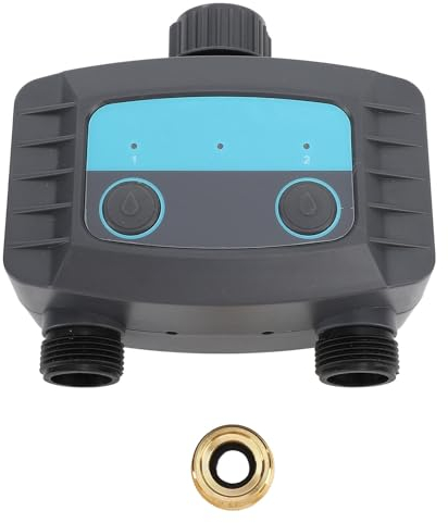 Tyenaza Sprinkler-Timer, Wasser-Timer, Bluetooth G3/4 Bis G1/2 Innengewinde, 2 Ausgänge, Automatische Bewässerung, Gartenschlauch, Wasserhahn, Wasser-Timer Mit App Für Haus, Hof, Rasen