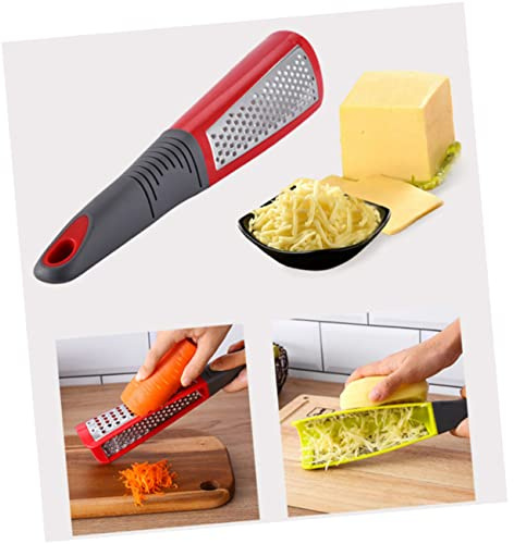 LABRIMP Râpe Multifonction à Légumes Et Fromage En Acier Inoxydable, Double Face, Taille Moyenne, Poignées Plastique, Utilisable Cuisine Domestique, Accessoire Suspendu, Couleur Aléatoire