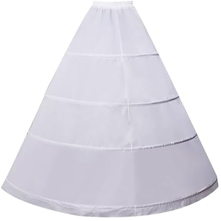 RULTA Damen Reifrock 4-Ring Interlining Rock Einstellbar Weiß Interlining Rock Hochzeit Ball Kleid Reife
