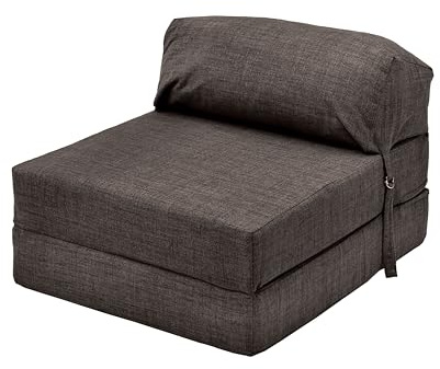 Loft 25 hopfällbar hopfällbar hopfällbar enkel Z-sängmadrass | mjuk och bekväm soffsits | perfekt för vardagsrum och sovrum | lätt sovstol, soffa, futon (choklad)