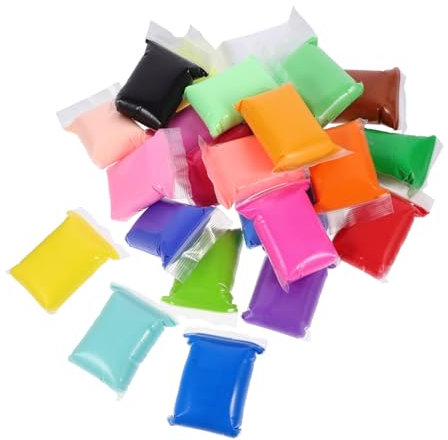 ibasenice 24packungen Farben Modelliermasse Ultraleichte Sichere Knete in Leuchtenden Farben DIY Clay Bastelset Junge Mädchen Kreativ Vielseitig Für Kleine Figuren Schlüsselanhänger Fantasie