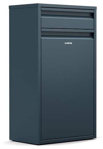 Klarstein Single-Compartment Mülleimer 50L - Edelstahl Abfalleimer Küche Mit Schublade, Wandmontage & Geruchsverschluss, Inkl. Befestigungsmaterial, Anthrazit